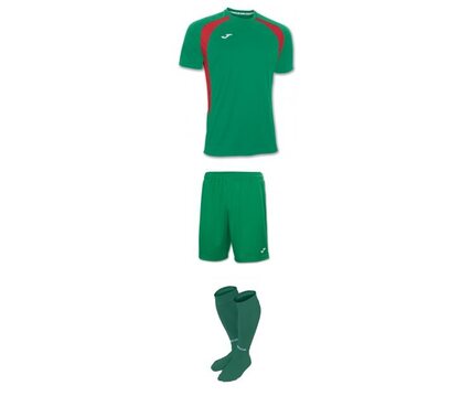 Комплект детской футбольной формы Joma Champion lll (темно-зеленый с красным)