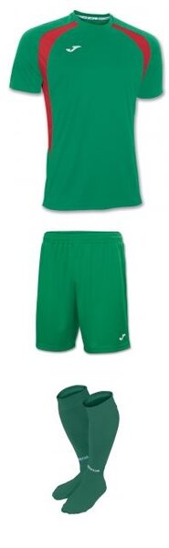 Купить Комплект детской футбольной формы Joma Champion lll (темно-зеленый с красным) - оригинал, гар
