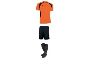Комплект детской футбольной формы Joma Champion lll (оранжево-черный)