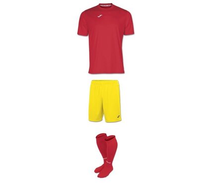 Комплект дитячої футбольної форми Joma Combi (червоно-жовтий)
