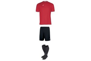 Комплект детской футбольной формы Joma Combi (красно-черный)