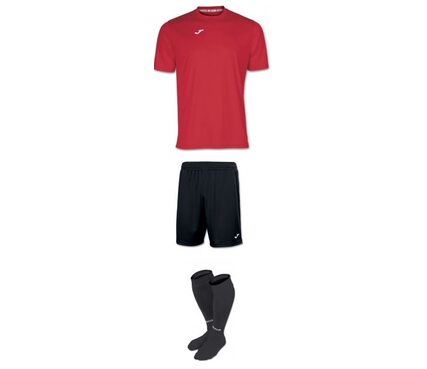 Комплект дитячої футбольної форми Joma Combi (червоно-чорний)