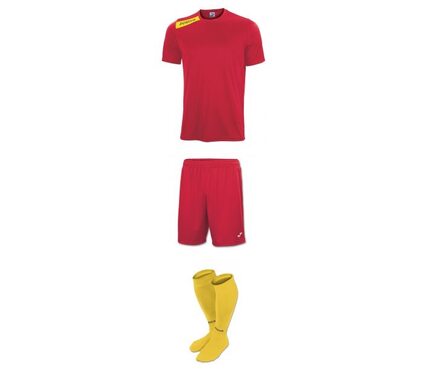 Комплект детской футбольной формы Joma Victory (красно-желтый)