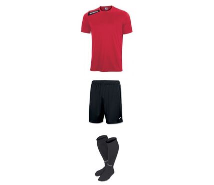 Комплект детской футбольной формы Joma Victory (красно-черный)