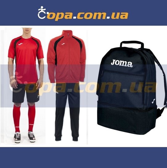 Купить Набор тренировочный Joma Champion III (6 предметов) (красно-черный) - оригинал, гарантия