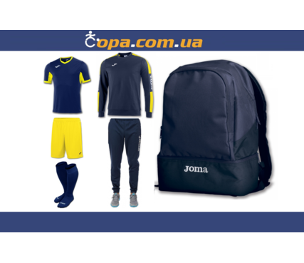 Набор тренировочный Joma Champion IV (6 предметов) (темно-синий с желтым) Набор тренировочный Joma Champion IV (6 предметов) (темно-синий с желтым)