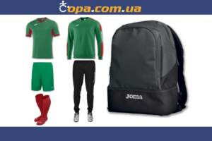 Набор тренировочный Joma Champion IV (6 предметов) (темно-зеленый с красным)