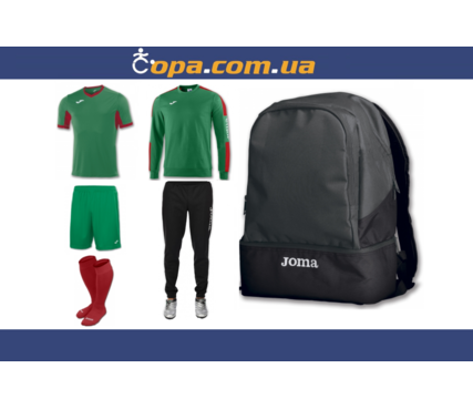 Набор тренировочный Joma Champion IV (6 предметов) (темно-зеленый с красным) Набор тренировочный Joma Champion IV (6 предметов) (темно-зеленый с красным)