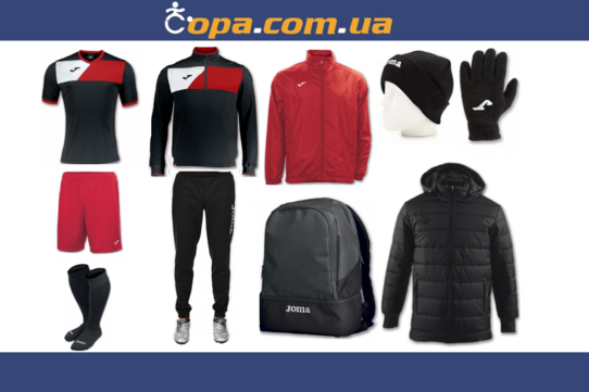 Купить Зимний набор футболиста Joma Crew II (10 предметов) (черно-красный) - оригинал, гарантия