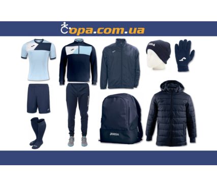 Зимний набор футболиста Joma Crew II (10 предметов) (небесный/темно-синий) Зимний набор футболиста Joma Crew II (10 предметов) (небесный/темно-синий)