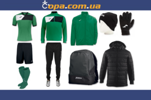 Зимний набор футболиста Joma Crew II (10 предметов) (темно-зеленый)
