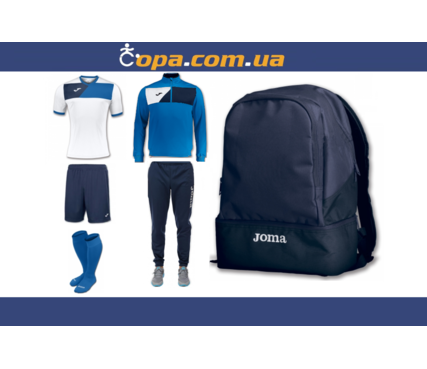 Набор тренировочный Joma Crew II (6 предметов) (бело-синий) Набор тренировочный Joma Crew II (6 предметов) (бело-синий)