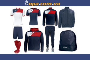 Набор тренировочный Joma Crew II (9 предметов) (белый с темно-синим)
