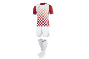 Комплект футбольної форми Joma FLAG - (біло-червоний) Комплект футбольної форми Joma FLAG - (біло-червоний)