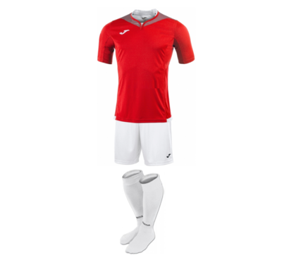 Комплект футбольной формы Joma Silver - (красно-белый)