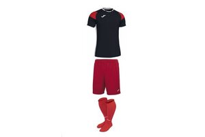 Комплект футбольной формы Joma Crew III - (черно-красный) - сезон 2019-2020