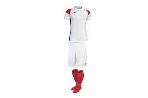 Комплект футбольної форми Joma Crew III - (біло-червоний) - сезон 2019-2020