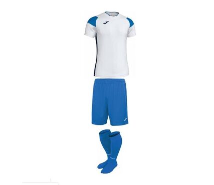 Комплект футбольной формы Joma Crew III - (бело-синий) - сезон 2019-2020