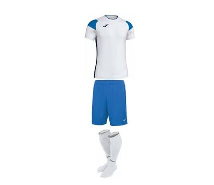 Комплект футбольной формы Joma Crew III - (бело-синий) - сезон 2019-2020