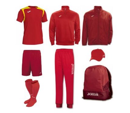 Набор футболиста (box) Joma Champion V (8 предметов) (красно-желтый)