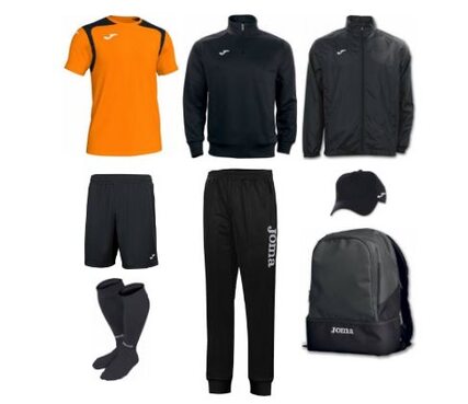 Набор футболиста (box) Joma Champion V (8 предметов) (черно-оранж)