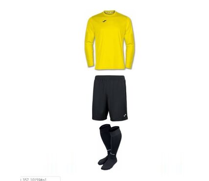 Комплект футбольной формы Joma Combi (длинный рукав) - (желто-черный)