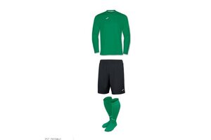 Комплект футбольної форми Joma Combi (довгий рукав) - (темно-зелений / чорний)