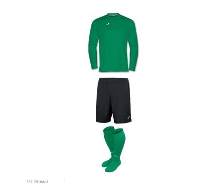 Комплект футбольной формы Joma Combi (длинный рукав) - (темно-зеленый/черный)