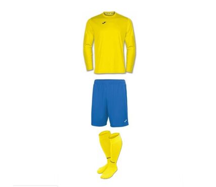 Комплект футбольной формы Joma Combi (длинный рукав) - (желто-синий)