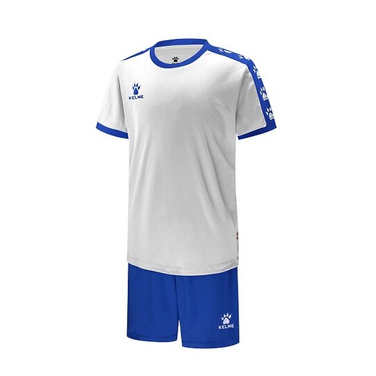 Купить Комплект детской футбольной формы Kelme COLLEGUE (белый/синий) 3883033-104 - оригинал, гарант
