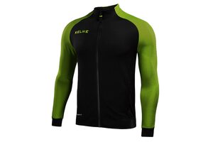 Олимпийка Kelme Training Jacket черно-салатовая 3871300-012