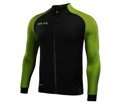 Олимпийка Kelme Training Jacket черно-салатовая 3871300-012