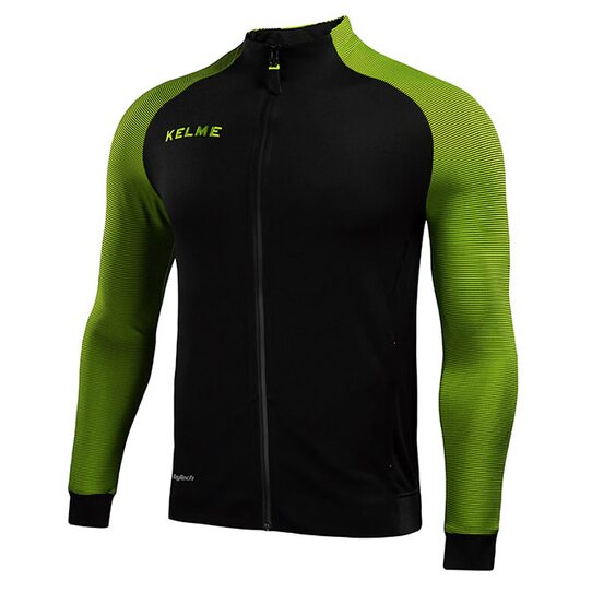Купить Олимпийка Kelme Training Jacket черно-салатовая 3871300-012 - оригинал, гарантия