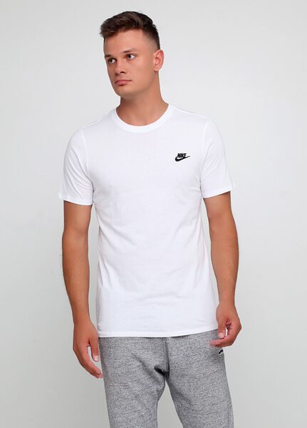 Купить Футболка спортивная мужская Nike M NSW TEE CLUB EMBRD FTRA 827021-100 - оригинал, гарантия