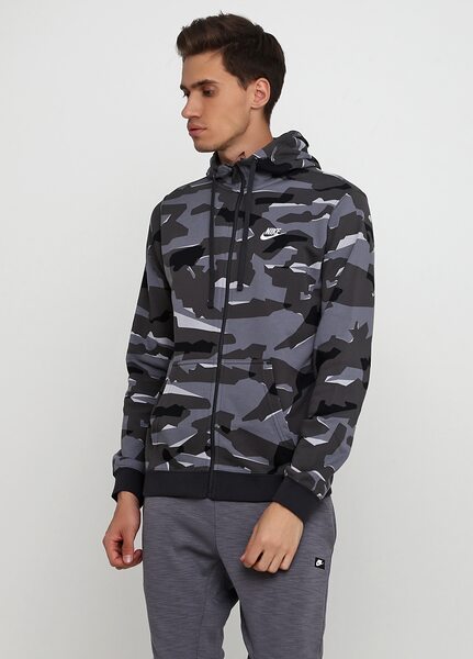Купить Nike M NSW CLUB CAMO HOODIE FZ FT AQ0596-065 - оригинал, гарантия