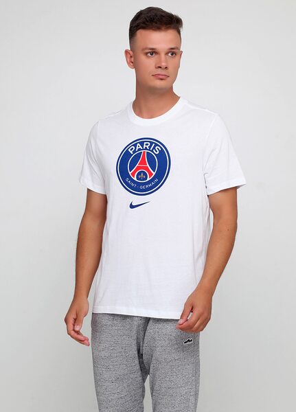 Купить Футболка  PSG M NK TEE EVERGREEN CREST Nike AQ7452-100 - оригинал, гарантия