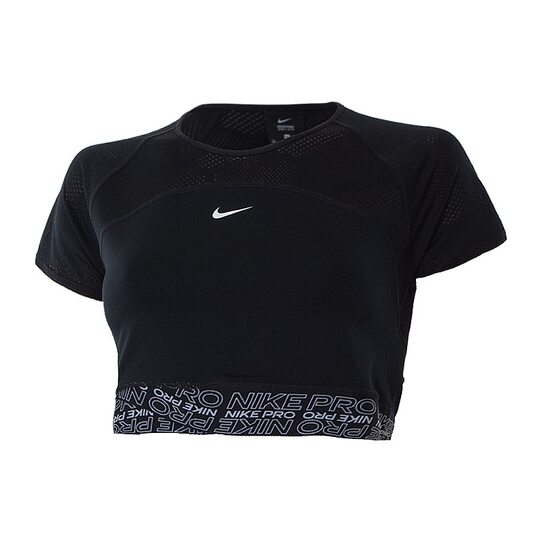 Купить Майка спортивная женская Nike W NK DRY CRP SS TP MAT VNR SU CJ4185-010 - оригинал, гарантия